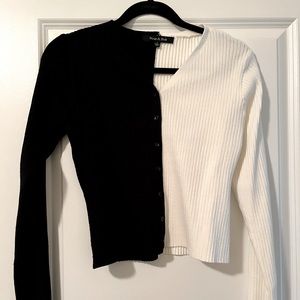 Color block knit cardigan, size small.